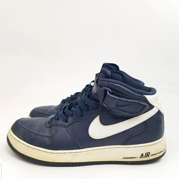 Nike Air Force 1 Mid "AF1" Blue Basketball Sneakers. Men's Size: 13 - Picture 4 of 9